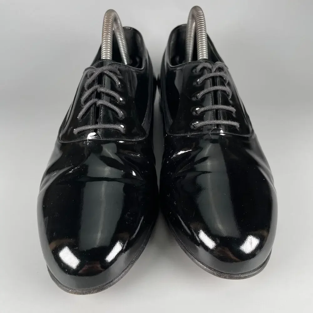 Mezlan Broadway Men's Size 7.5 W Black Patent Leather Oxfords Dress Shoes Formal